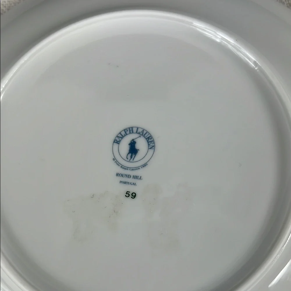 Ralph Lauren Blue and White Teacup and Saucer Set ROUND HILL Portugal